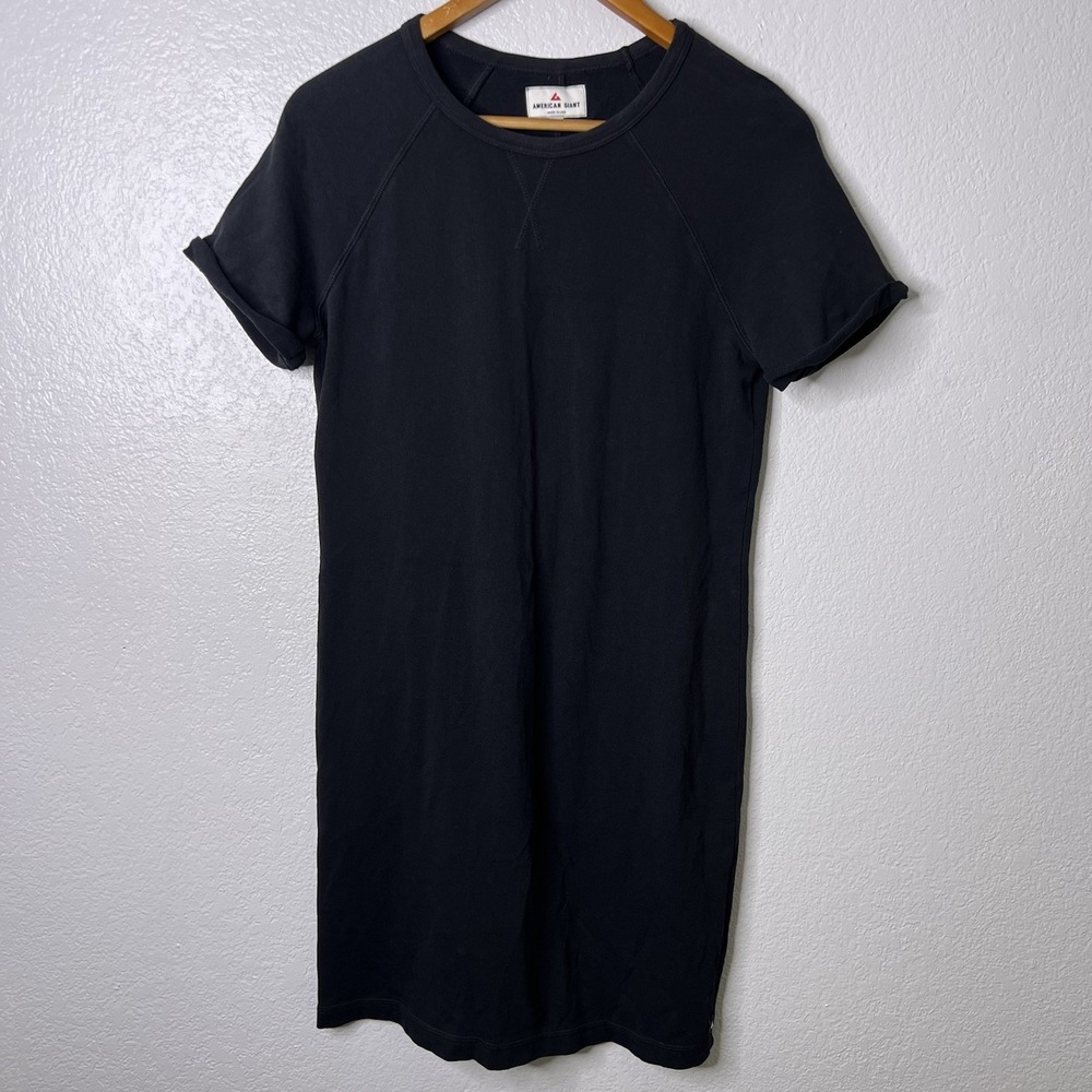American Giant T Shirt Dress Womens‎ Small Black Knit Lightweight Casual Cotton